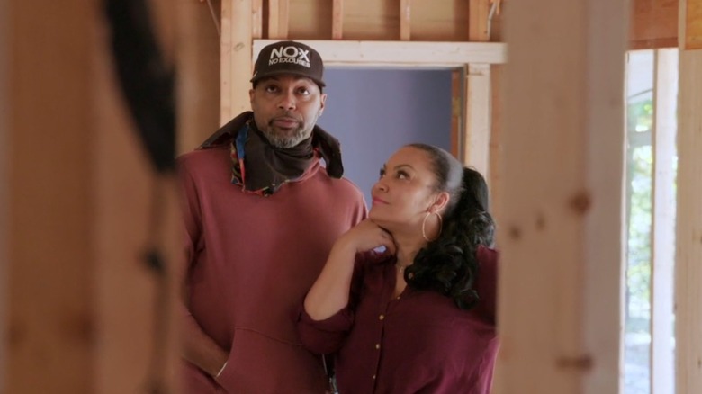 Egypt Sherrod and Mike Jackson at a construction site on "Married to Real Estate"