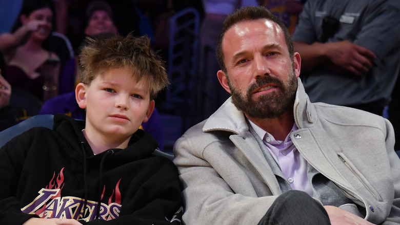 Ben and Samuel Affleck at an LA Lakers game in 2025