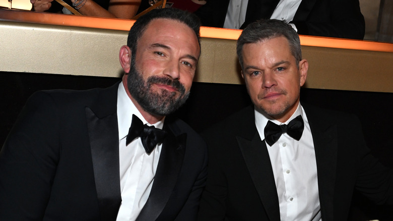 Ben Affleck and Matt Damon posing for photos