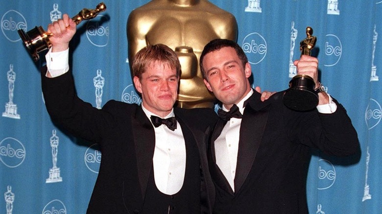 Matt Damon and Ben Affleck after winning Academy Awards for "Good Will Hunting"