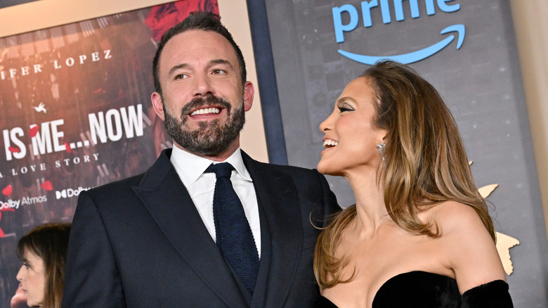 Jennifer Lopez smiling at Ben Affleck