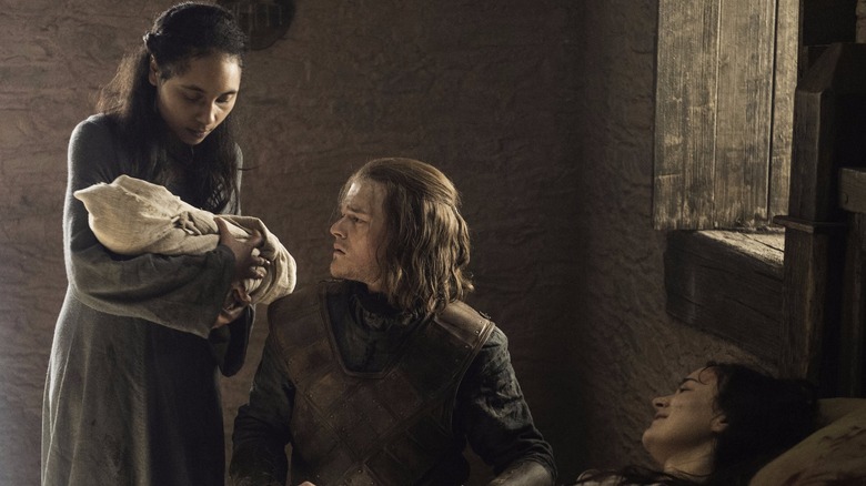 Lyanna Stark with Ned Stark and baby