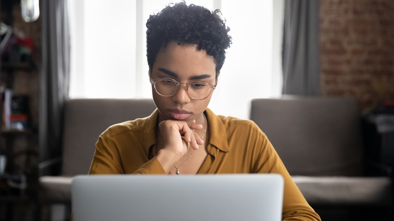 person looking at a computer screen