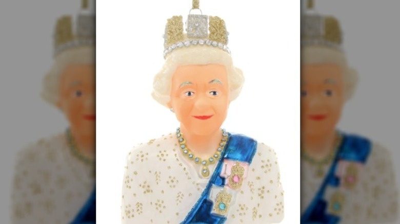 Queen Elizabeth II glass ornament 