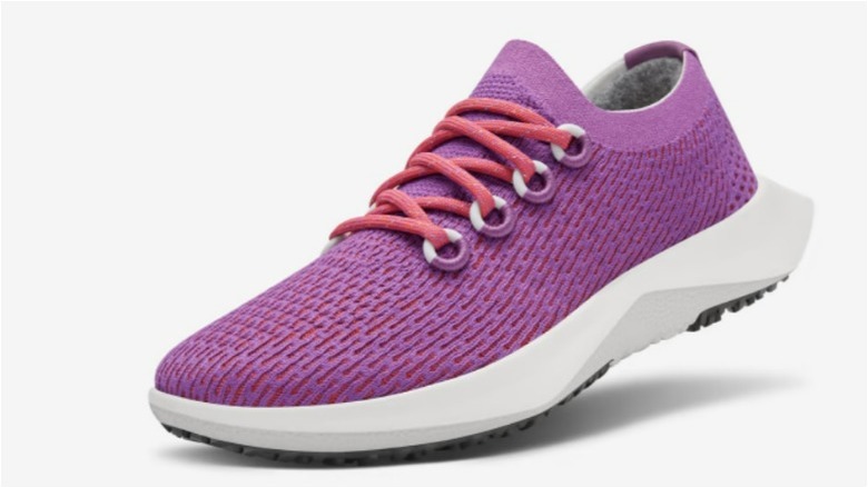 Purple and orange women's running shoe