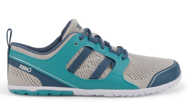 Teal and blue women's running shoe