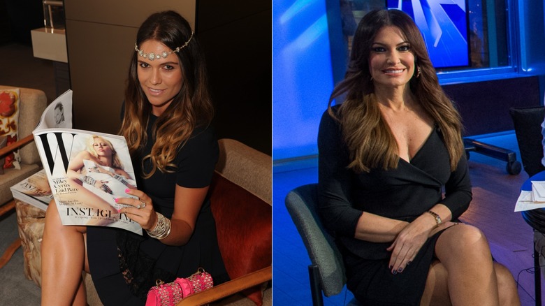 Bettina Anderson smiling (L) and Kimberly Guilfoyle smiling (R), both sitting