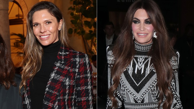 Bettina Anderson (L) and Kimberly Guilfoyle (R), both wearing bold patterns