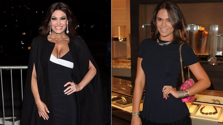 Kimberly Guilfoyle smiling (L) and Bettina Anderson smiling (R), both wearing black dresses