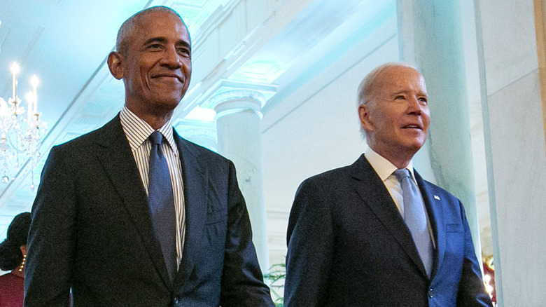 Barack Obama and Joe Biden smiling