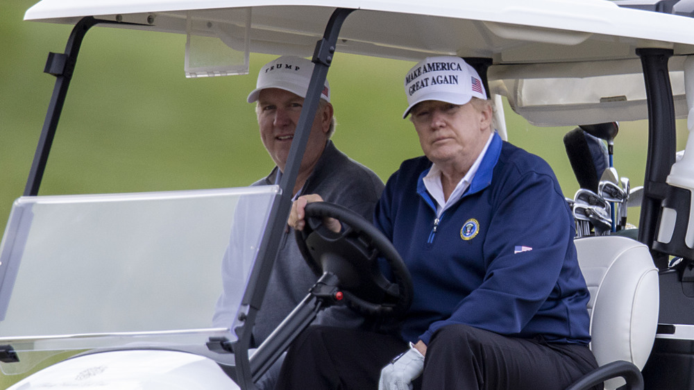 Trump playing golf