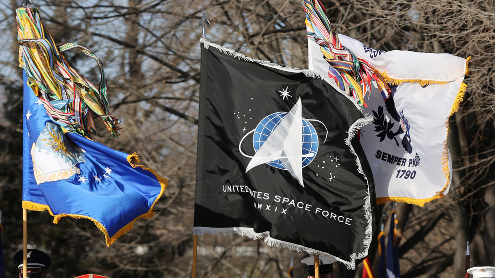 Space Force flag waving