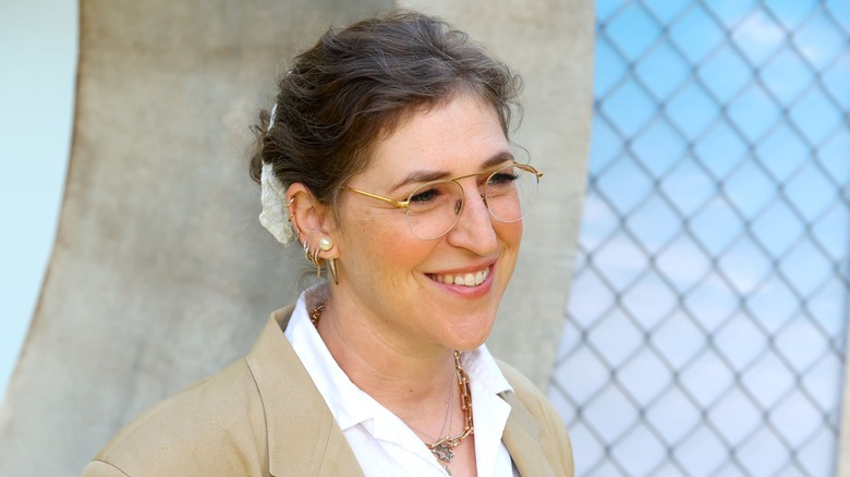 Mayim Bialik smiling in 2024