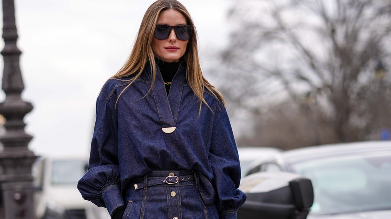 woman wearing puff sleeve turtleneck