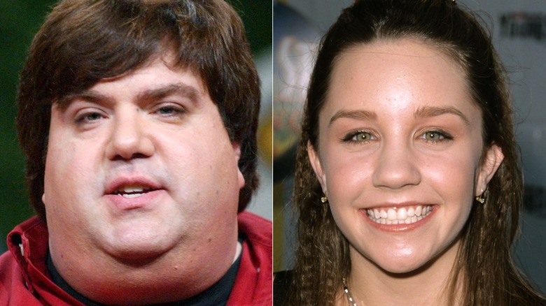 A split image of Dan Schneider and a young Amanda Bynes