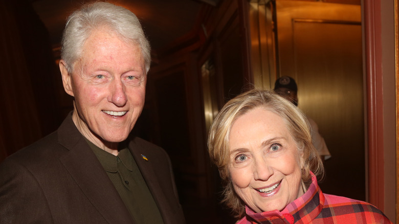 Bill and Hillary Clinton smiling