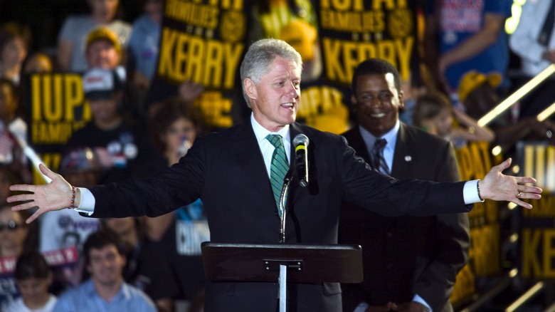 Bill Clinton addressing a crowd