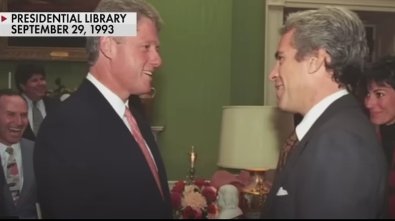 Jeffrey Epstein and Bill Clinton shaking hands in 1993