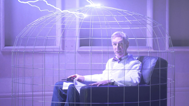 Bill Nye sitting in a Faraday cage in The End Is Nye
