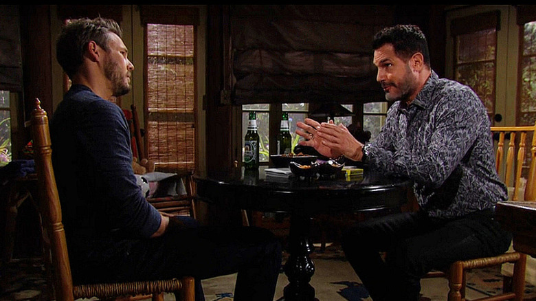 Liam and Bill talking on The Bold and the Beautiful