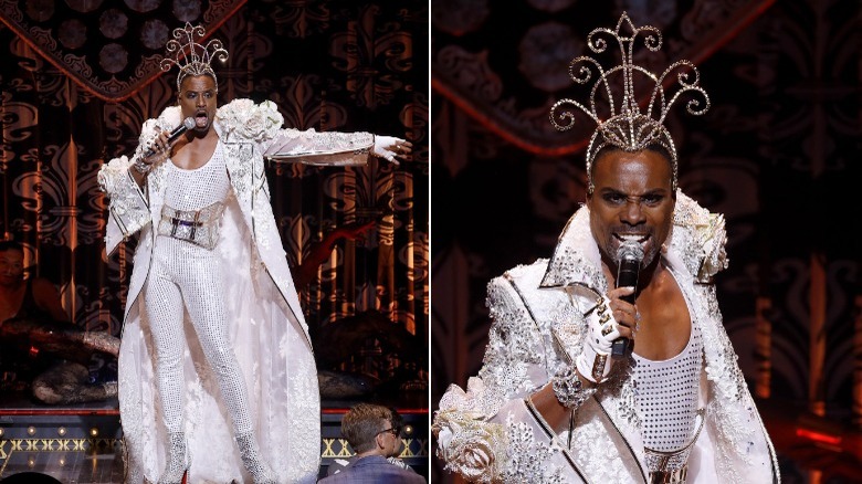 Billy Porter performing at The Blondes runway show in 2019