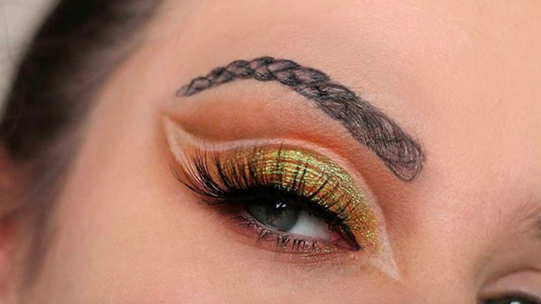 bizarre beauty trend braided eyebrows