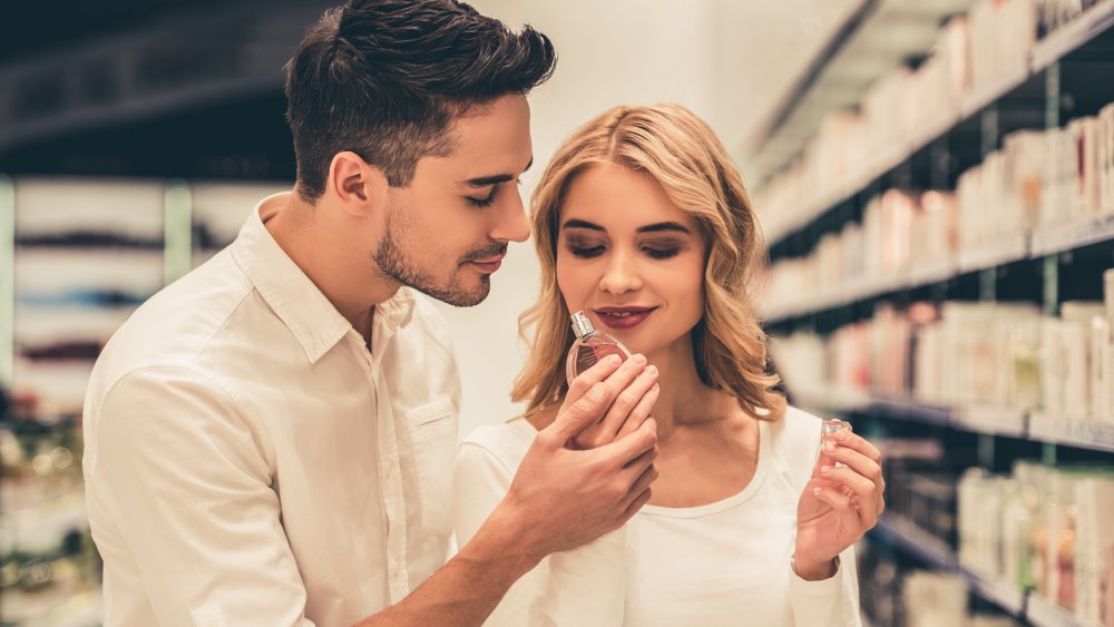 Couple Smelling Perfume