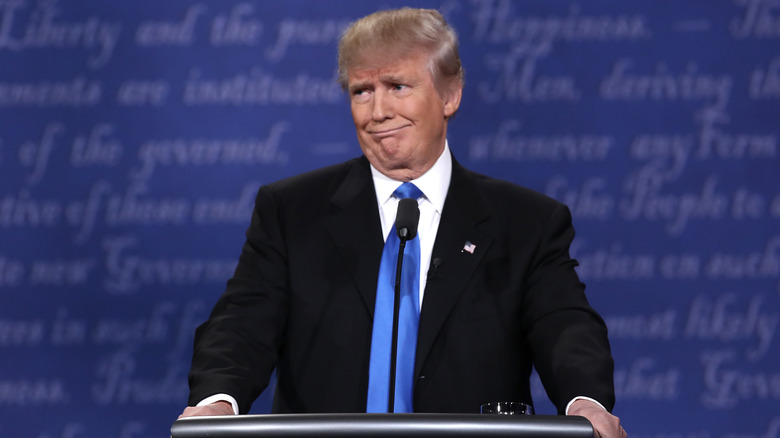 Donald Trump making a face