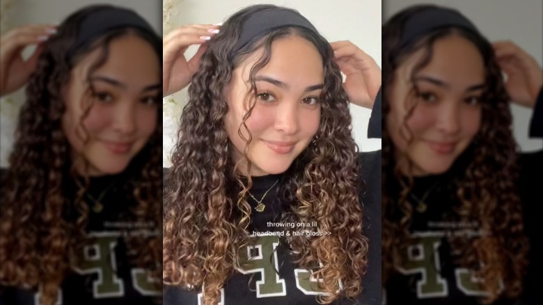 Black headband styling TikTok video