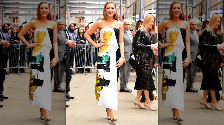 Blake Lively in a gown on Good Morning America in 2017