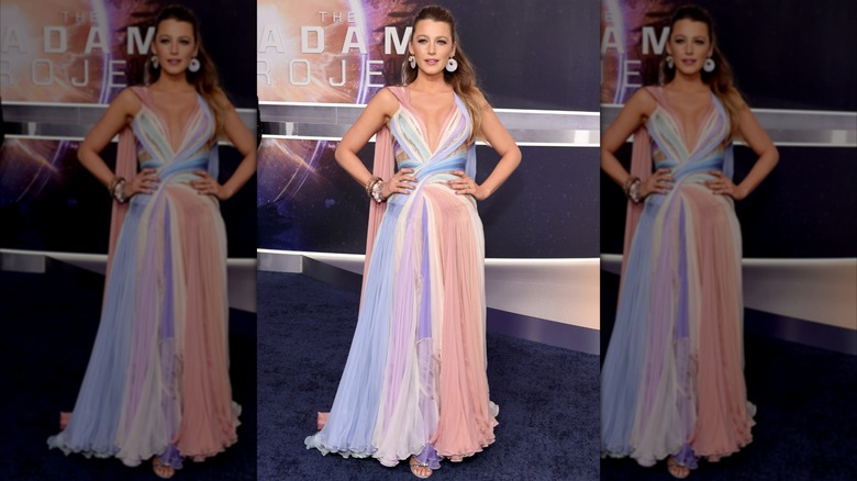 Blake Lively in a pastel dress at "The Adam Project" premiere in 2022