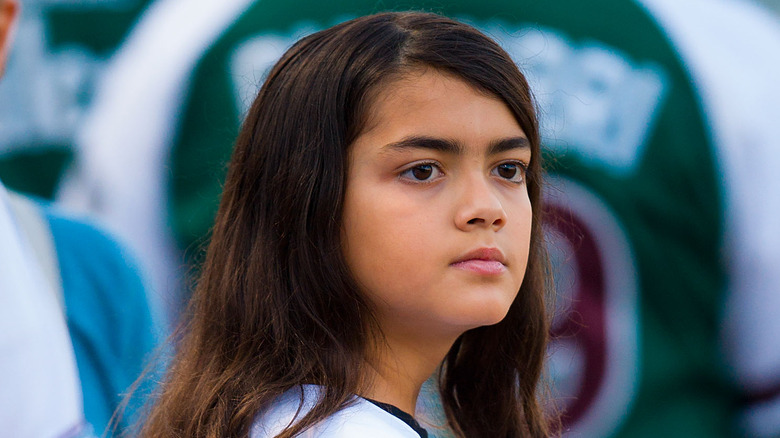 Blanket Jackson attending a baseball game