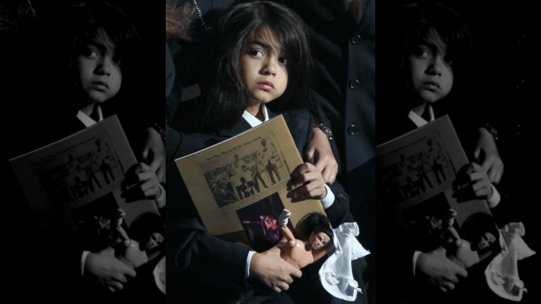 Blanket Jackson attending his father's memorial service