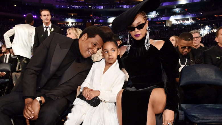 Blue Ivy Carter with her parents at award show