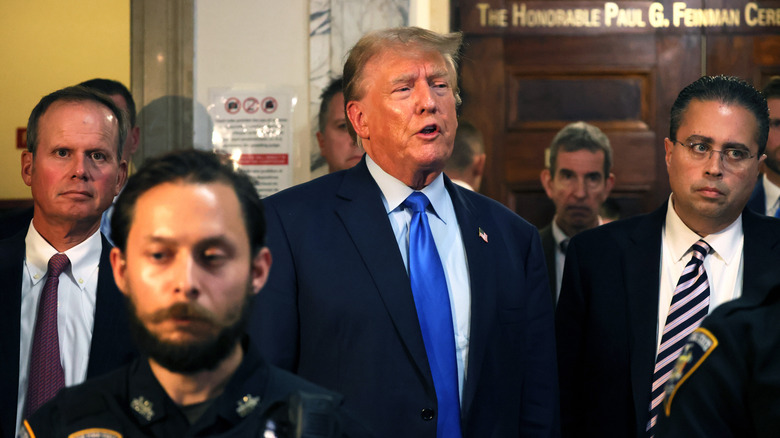 Donald Trump entering courthouse