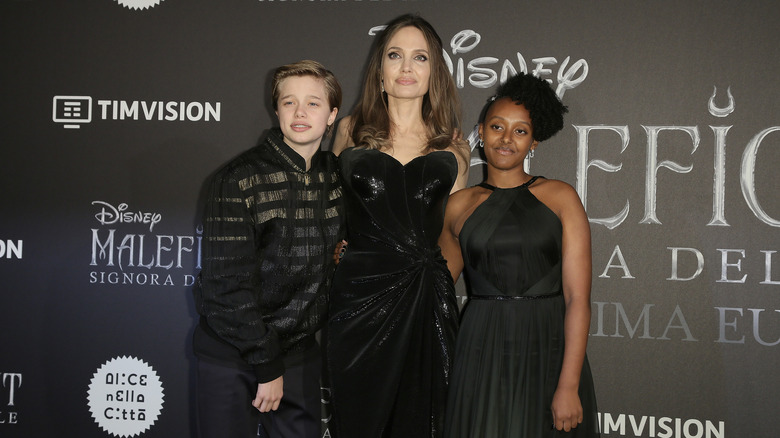 Angelina Jolie with her children