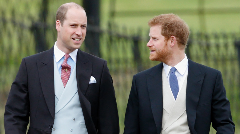 Prince Harry and William joke together