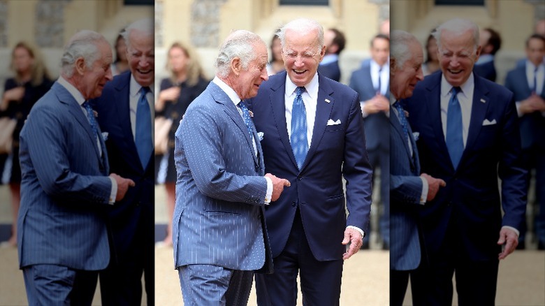 King Charles and President Joe Biden laughing together