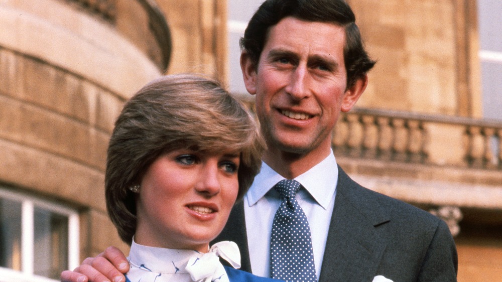 Princess Diana and Prince Charles at their engagement announcement