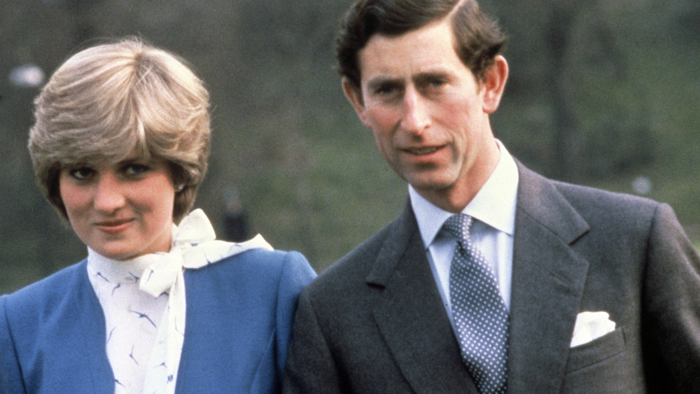 Princess Diana and Prince Charles at their engagement announcement