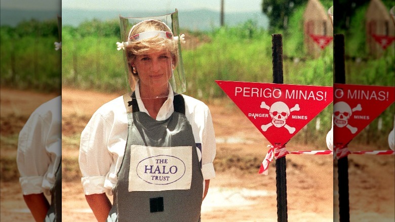 Princess Diana visiting Angola