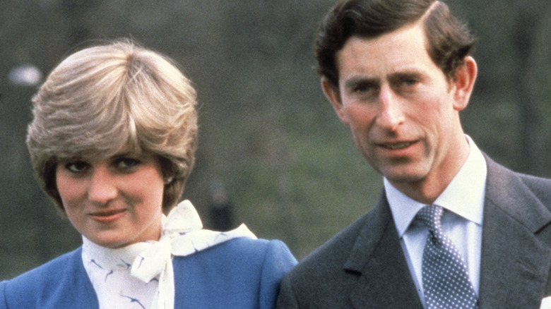Princess Diana and Prince Charles shortly after their engagement announcement 