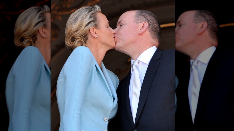 Albert and Charlene have first married kiss