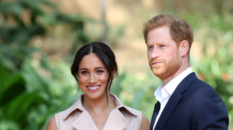 Prince Harry and Meghan Markle posing 