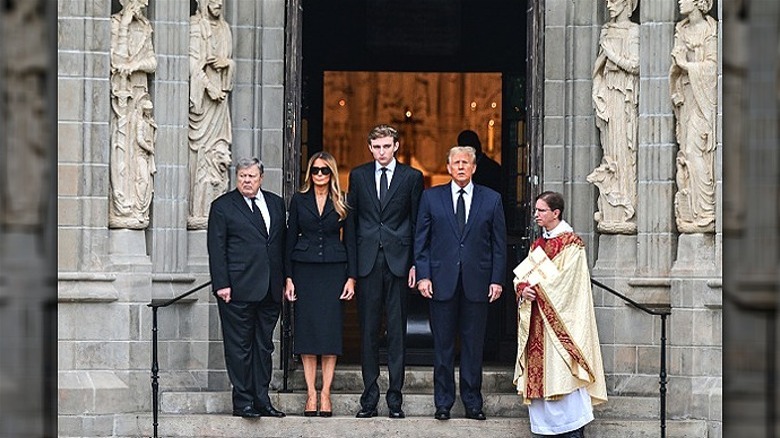 Trumps at Amalija Knavs' funeral