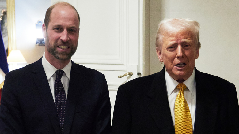 Donald Trump posing with Prince William