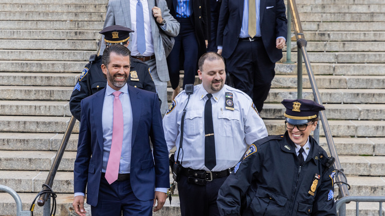 Donald Trump Jr. outside the courthouse