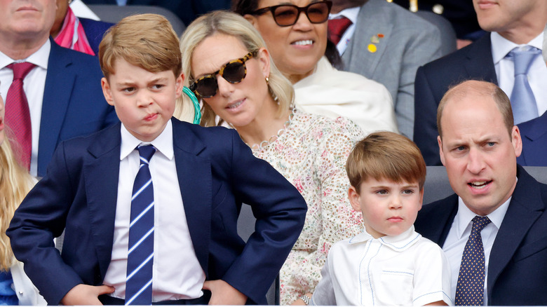 Prince George and Prince Louis watch with father William