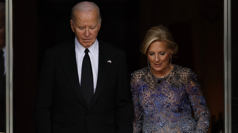 Jill and Joe Biden walking