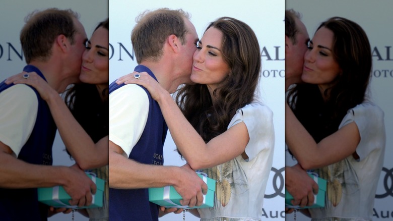 William kissing Kate's cheek